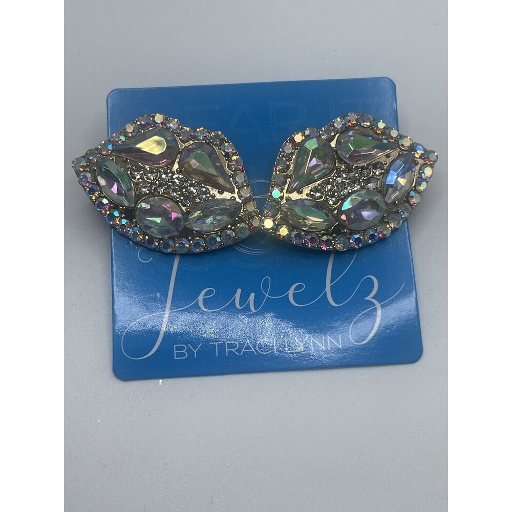 Jewelz By Traci Lynn Lip Bling Stud Earrings New